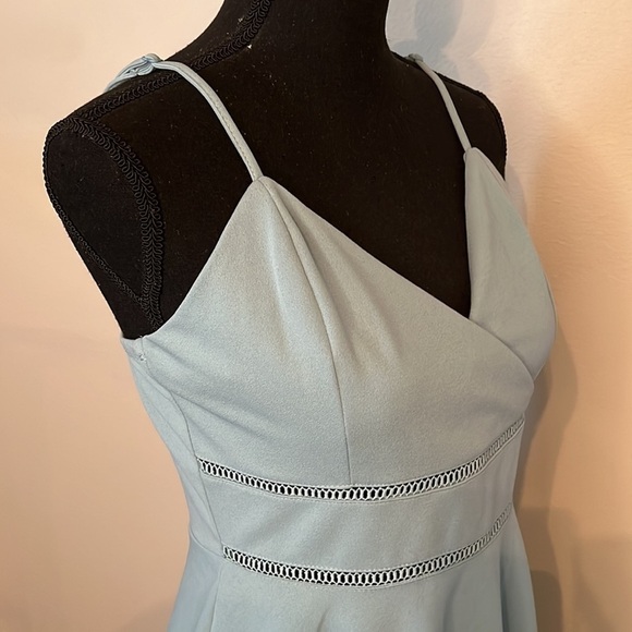 NWT Baby Blue Large Francesca Spaghetti Strap Summer Midi Dress (Juniors) - Picture 3 of 11